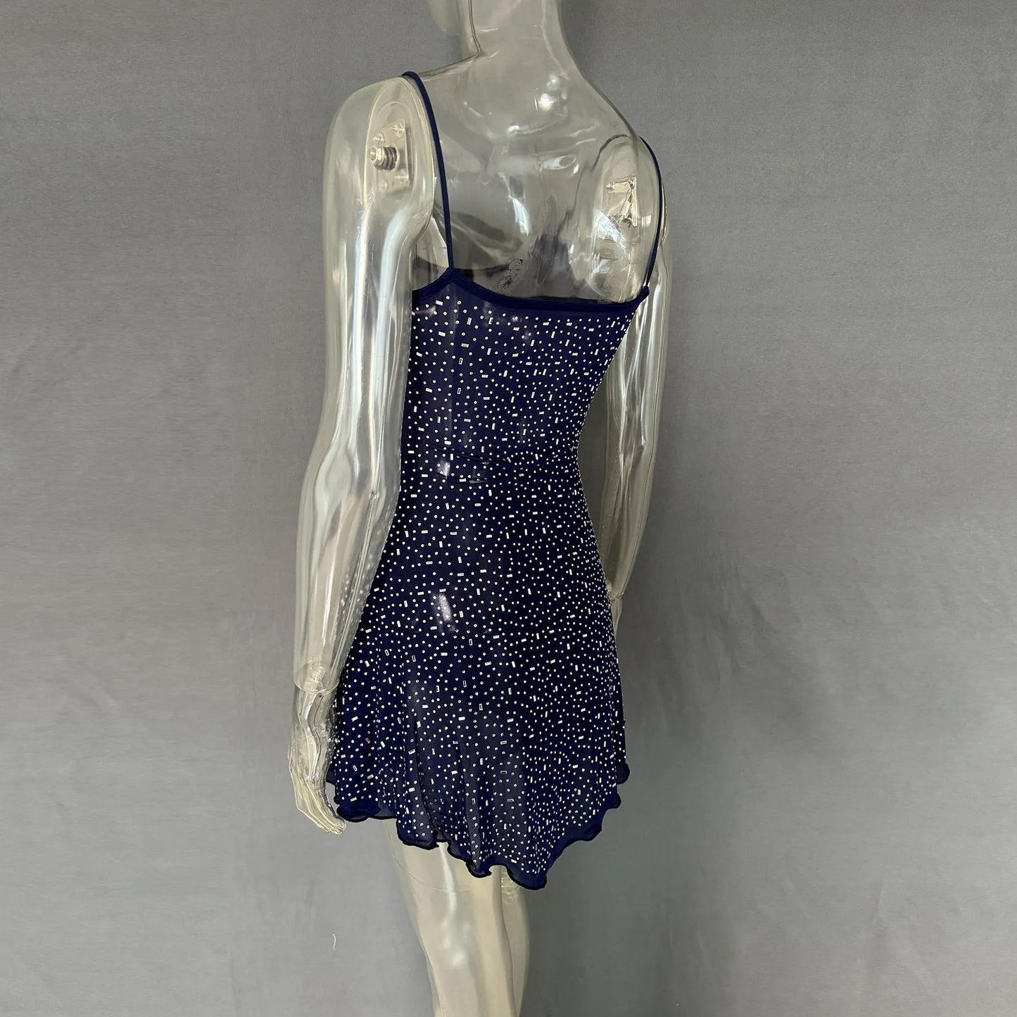 Image of Rhinestone Decor Mini Cami Dress | Queeble.shop
