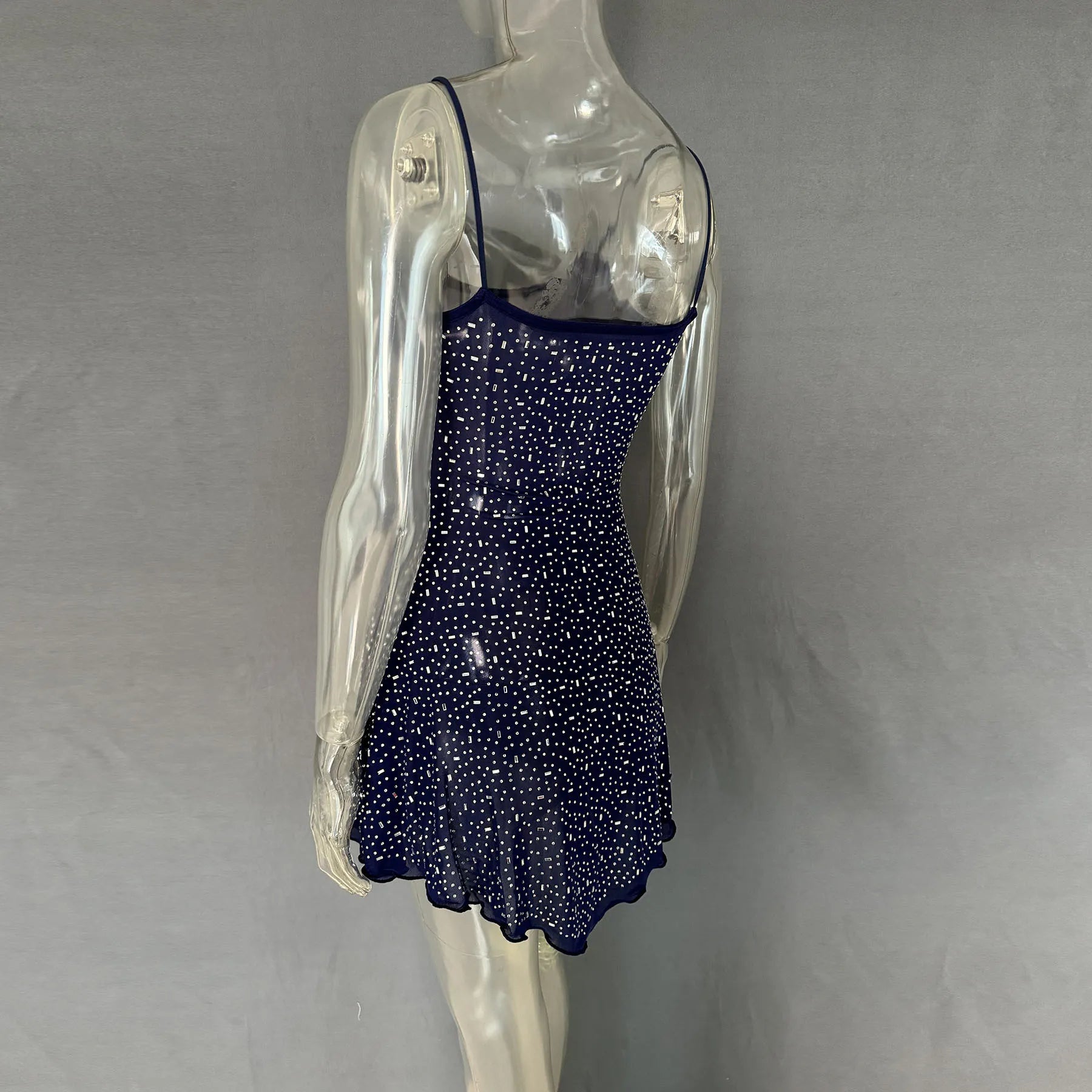 Image of Rhinestone Decor Mini Cami Dress | Queeble.shop