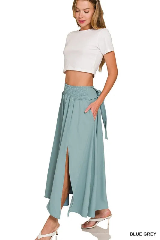 Image of Zenana Heavy Woven Span Crop Tee & Skirt Set | Queeble.shop