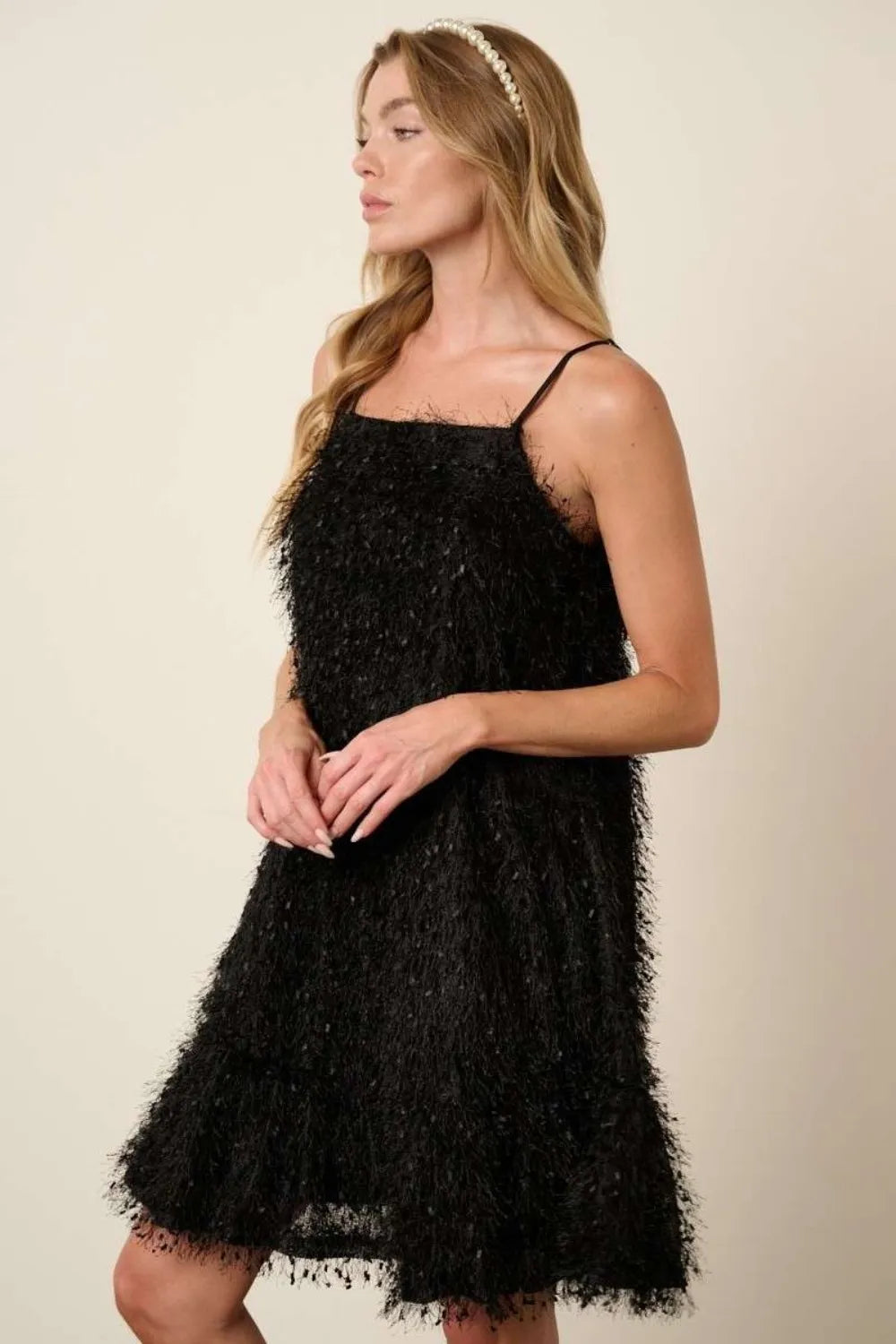 Image of Mittoshop Feather Ruffle Hem Mini Cami Dress | Queeble.shop
