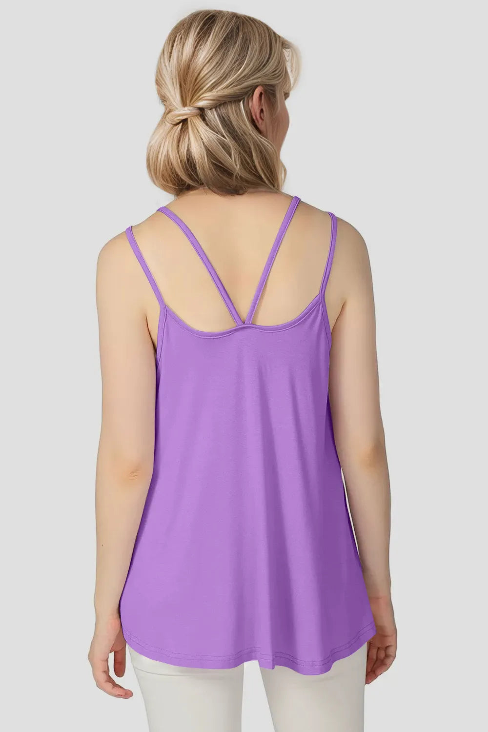 Image of Basic Bae Bamboo Scoop Neck Double Spaghetti Straps Cami | Queeble.shop