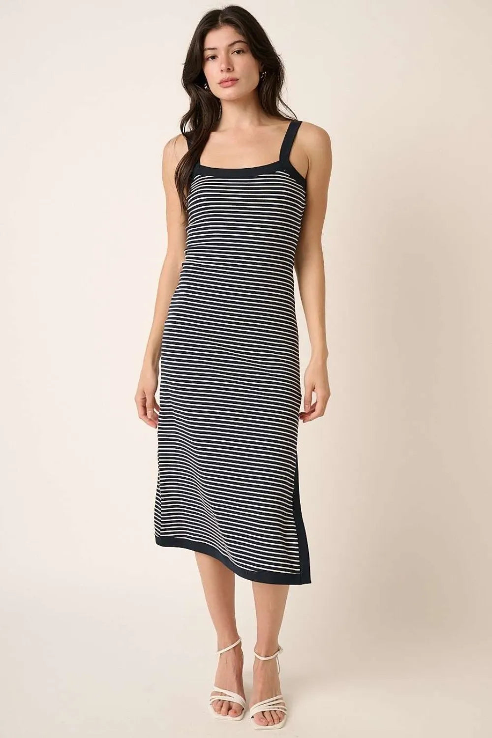 Image of Mittoshop Contrast Striped Midi Cami Dress | Queeble.shop