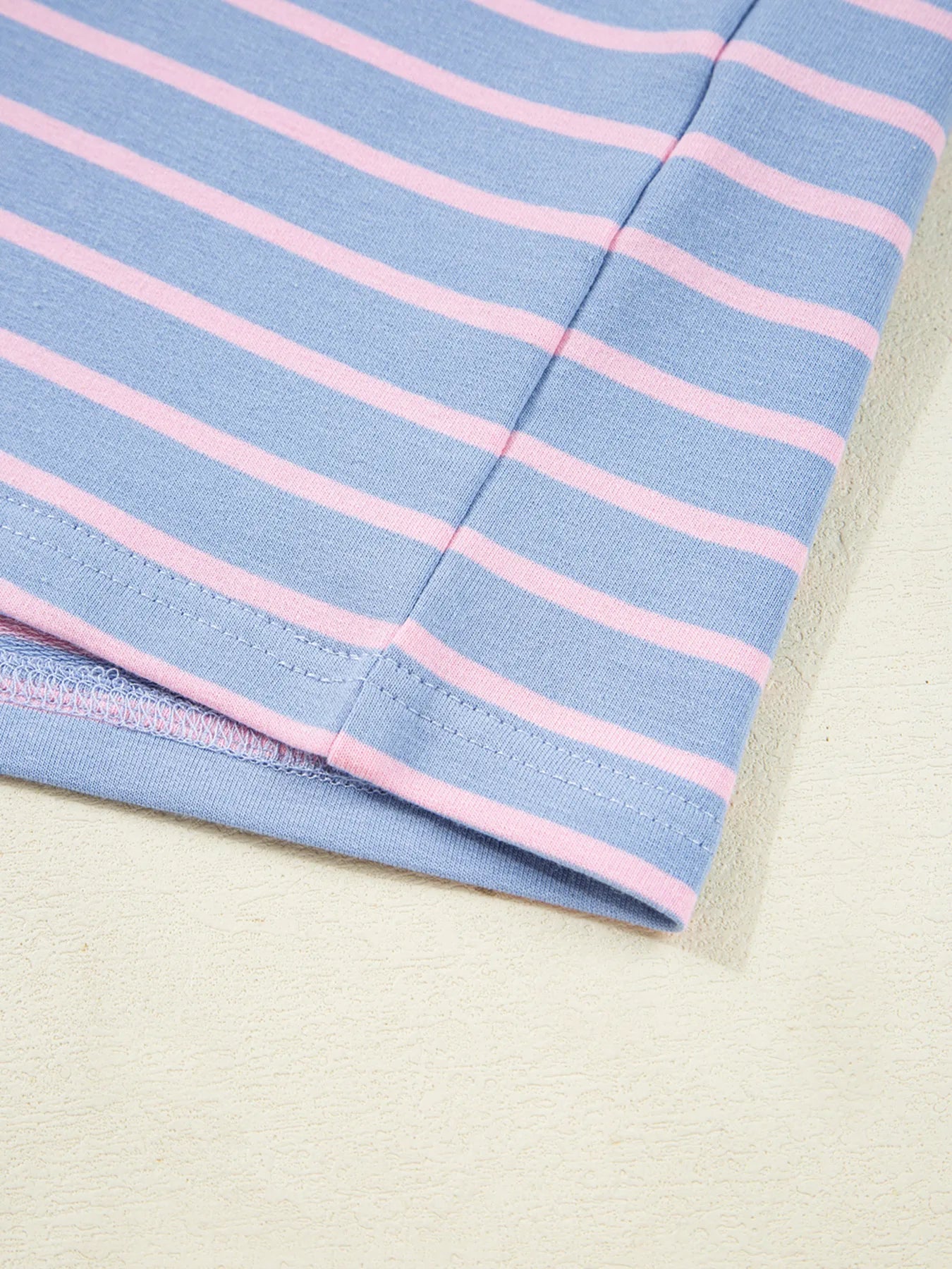 Image of Stripe Oversize Contrast Trim Drop Shoulder Sweatshirt | Queeble.shop