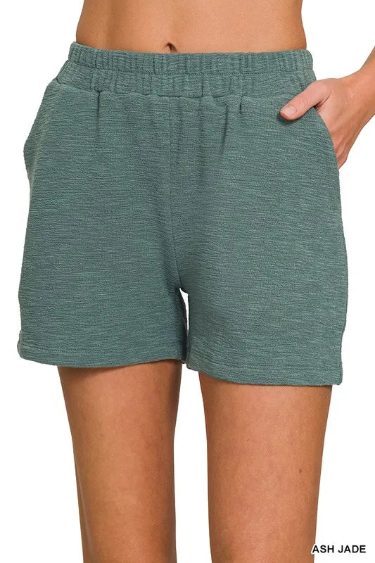 Image of Zenana Cotton Slub Short Pants | Queeble.shop