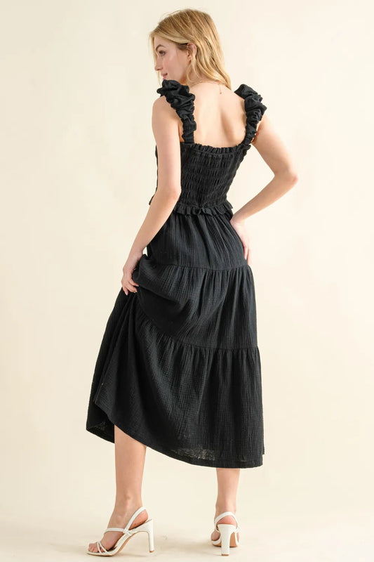 Image of And The Why Smocked Ruffled Tiered Dress | Queeble.shop
