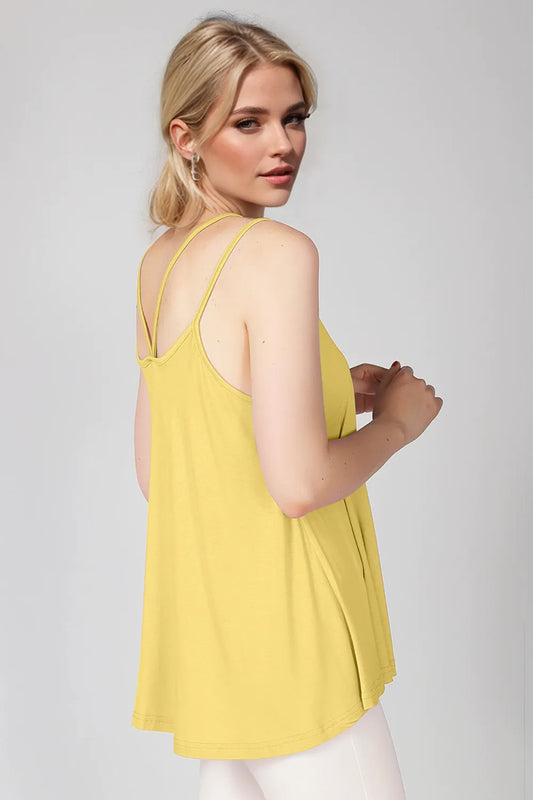 Image of Basic Bae Bamboo Scoop Neck Double Spaghetti Straps Cami | Queeble.shop
