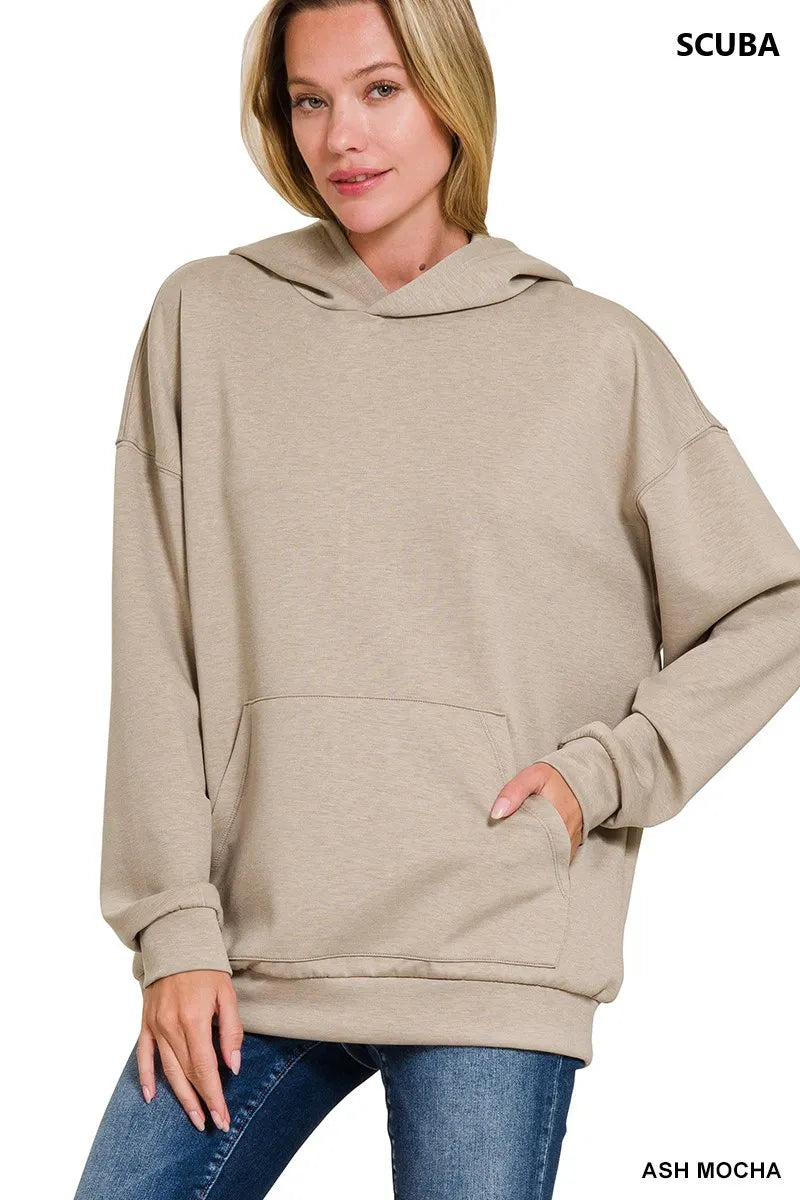 Image of Zenana Oversized Scuba Hoodie with Kangaroo Pocket | Queeble.shop
