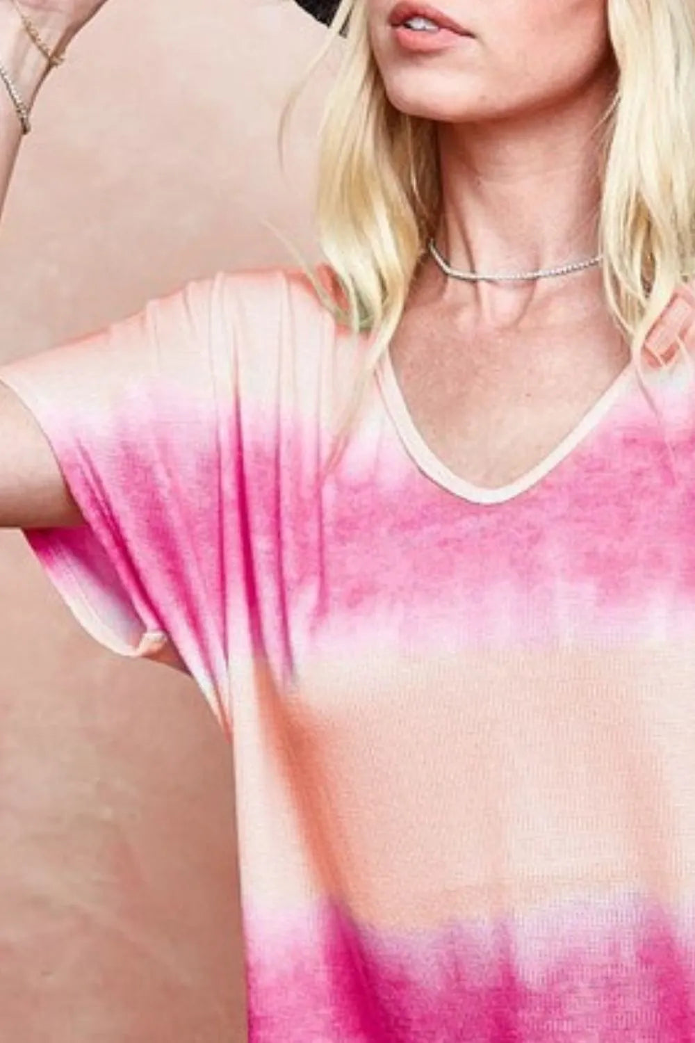 Image of BiBi Tiedye Printed Hacci Knit Top | Queeble.shop