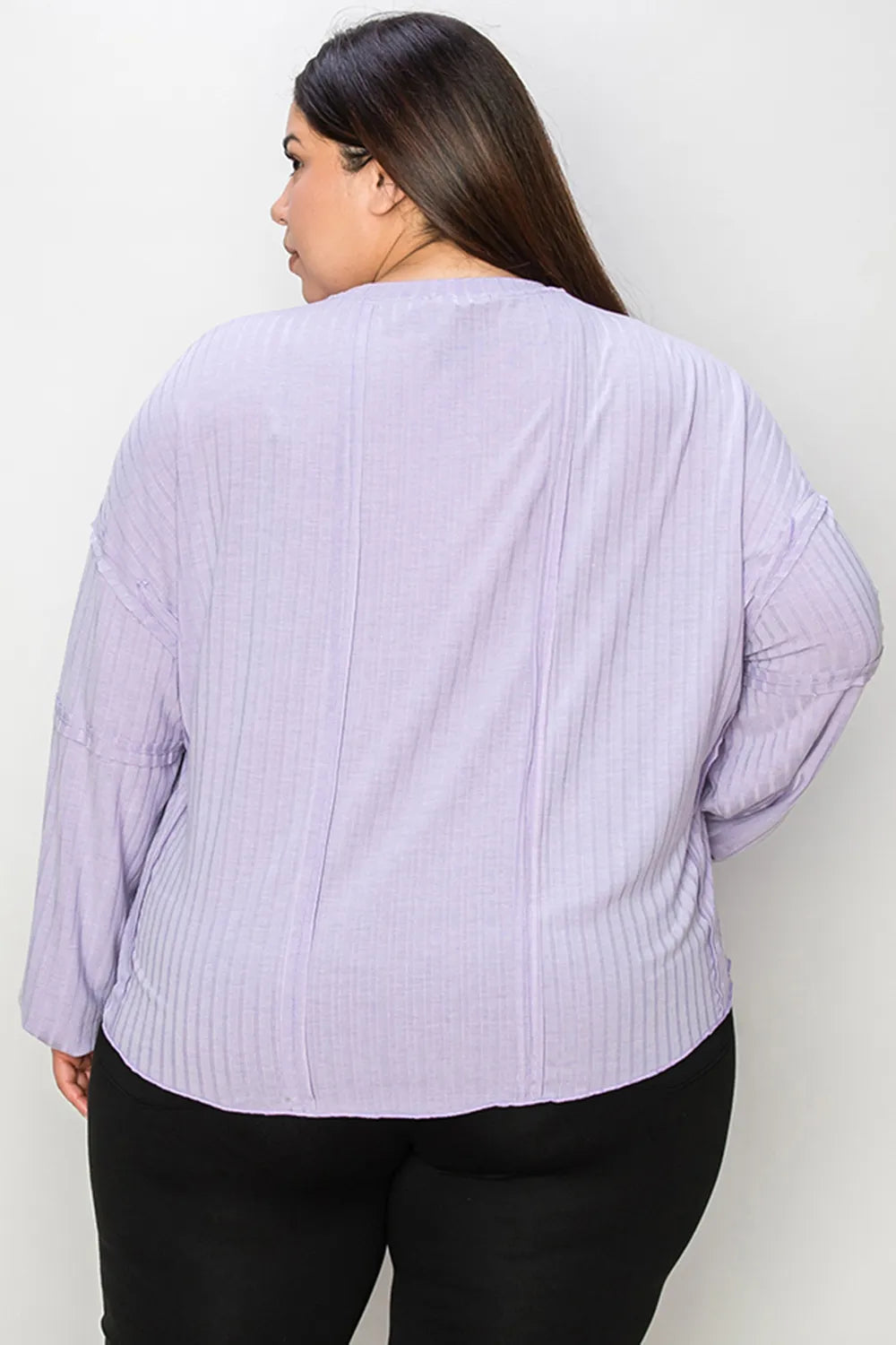 Image of Basic Bae Full Size Ribbed Round Neck Long Sleeve T-Shirt | Queeble.shop