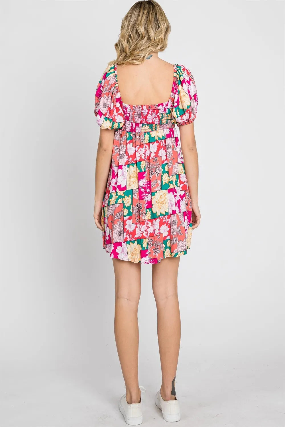 Image of GeeGee Floral Ruff Sleeve Mini Dress | Queeble.shop