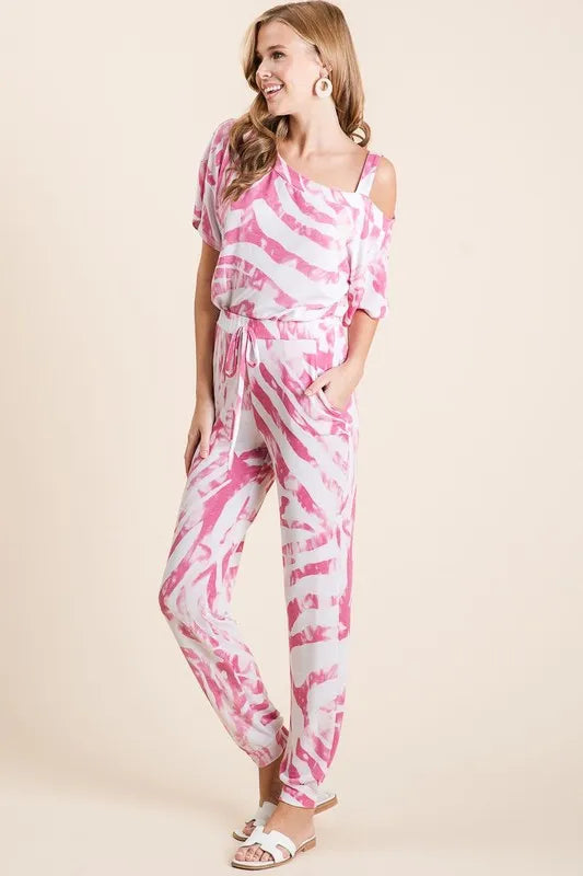 Image of BiBi Zebra Print French Terry Top and Pants Set | Queeble.shop