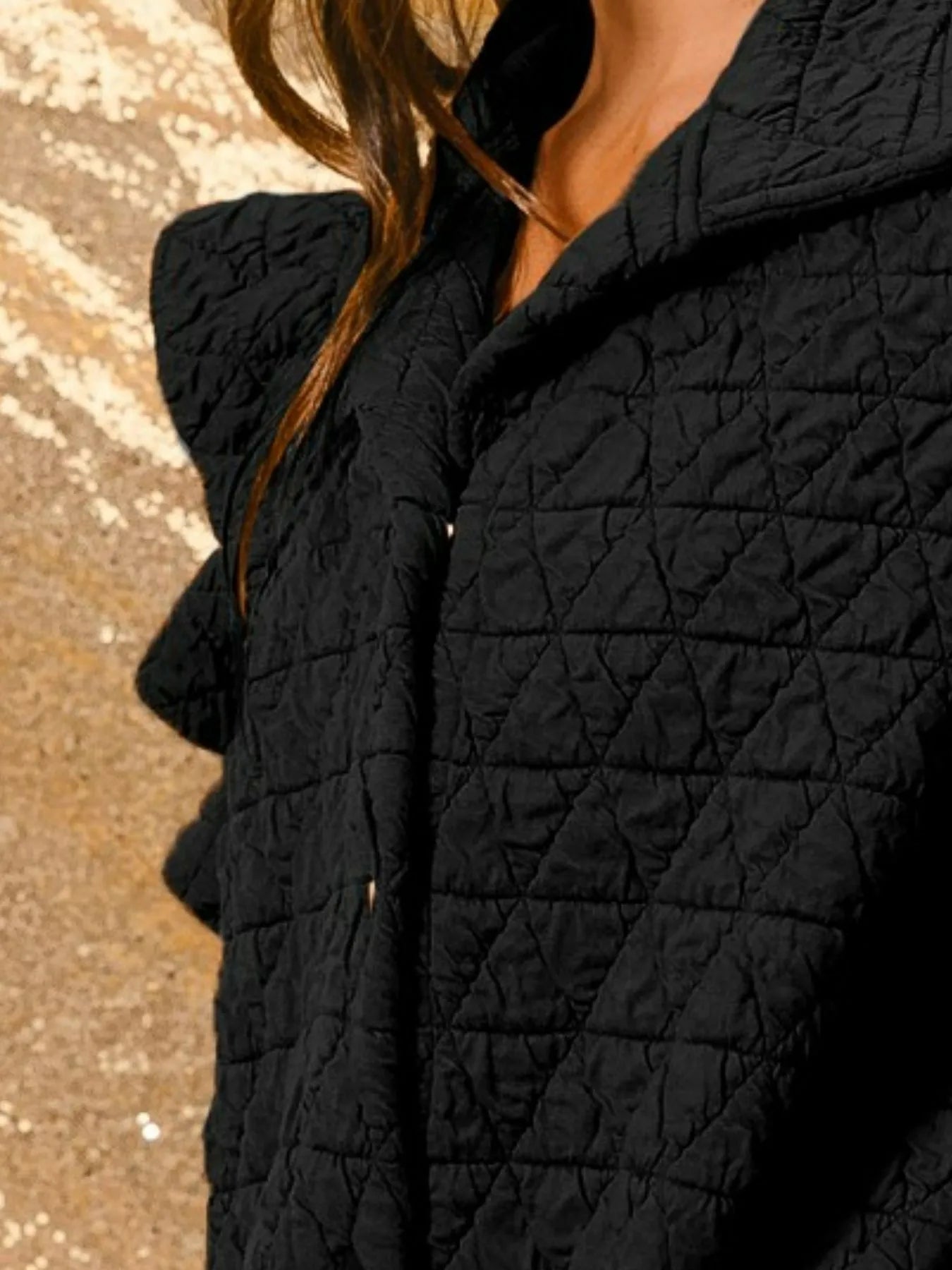 Image of BiBi Quilting Knit Ruffle Sleeve Vest | Queeble.shop