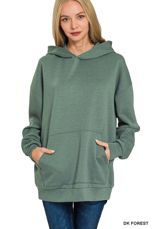 Image of Zenana Oversized Scuba Hoodie with Kangaroo Pocket | Queeble.shop