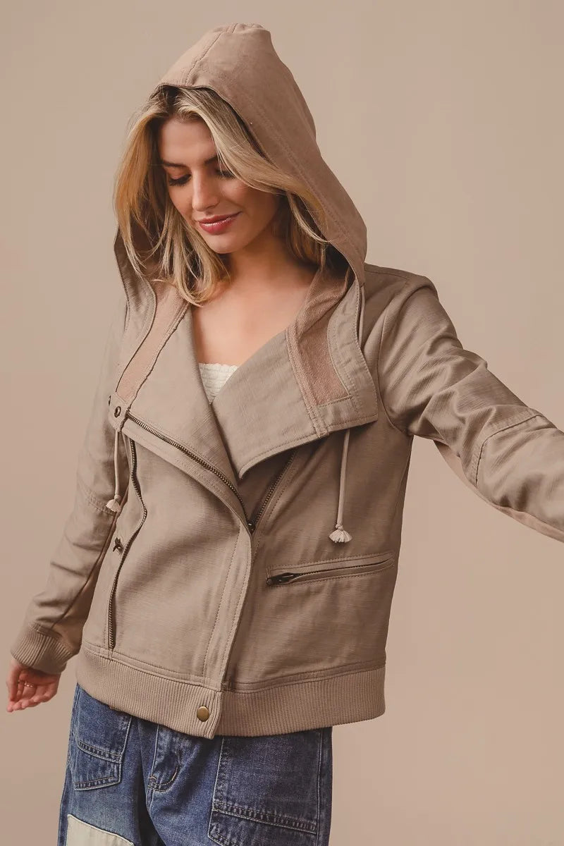 Image of BiBi Textured Woven Rider Jacket | Queeble.shop