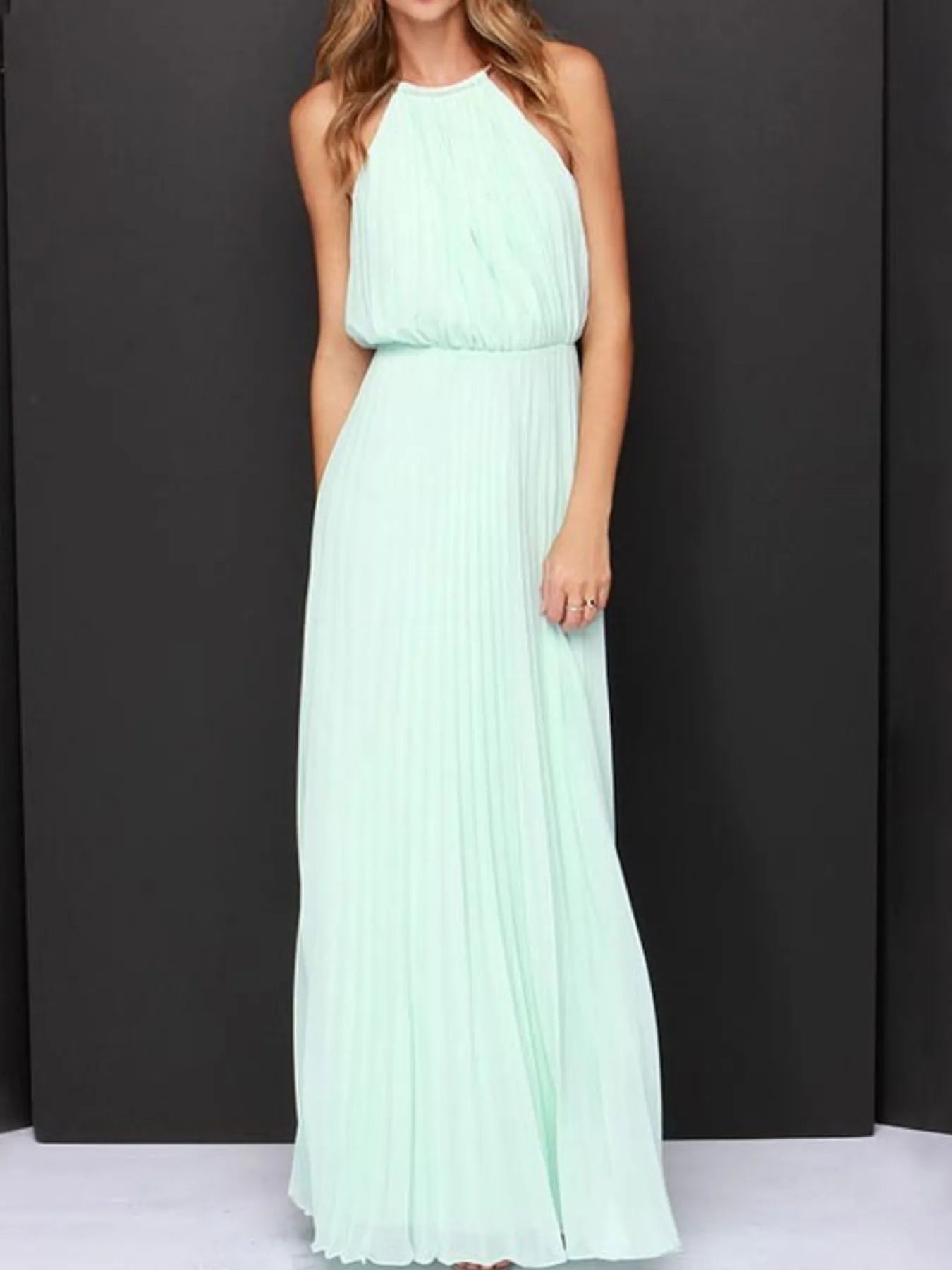 Image of Pleated Sleeveless Maxi Tank Dress | Queeble.shop
