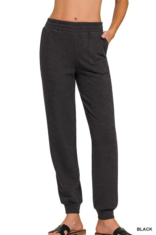 Image of Zenana Cotton Slub Jogger Pants | Queeble.shop