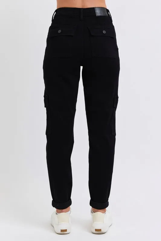 Image of Judy Blue Full Size High Waist Cargo Cuffed Jogger Plus Size | Queeble.shop