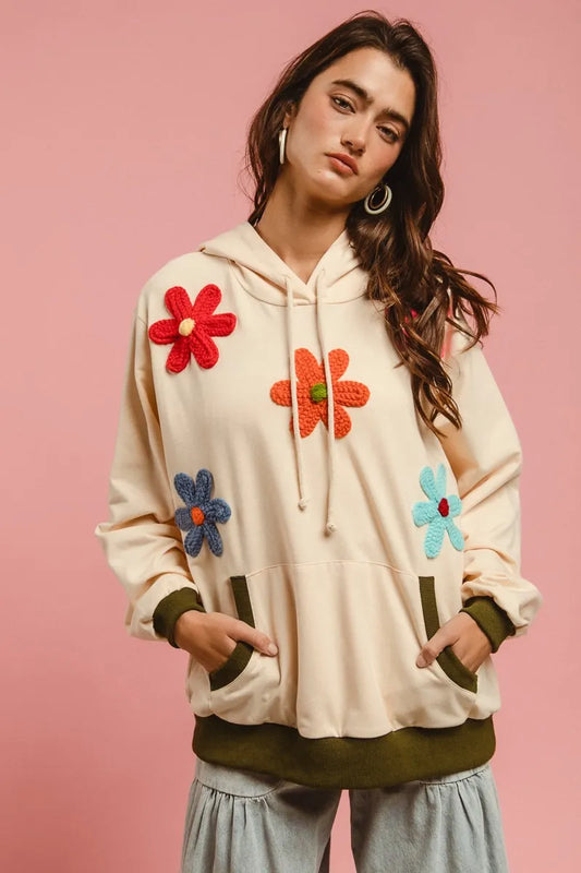 Image of BiBi Patched Hoodie Top | Queeble.shop