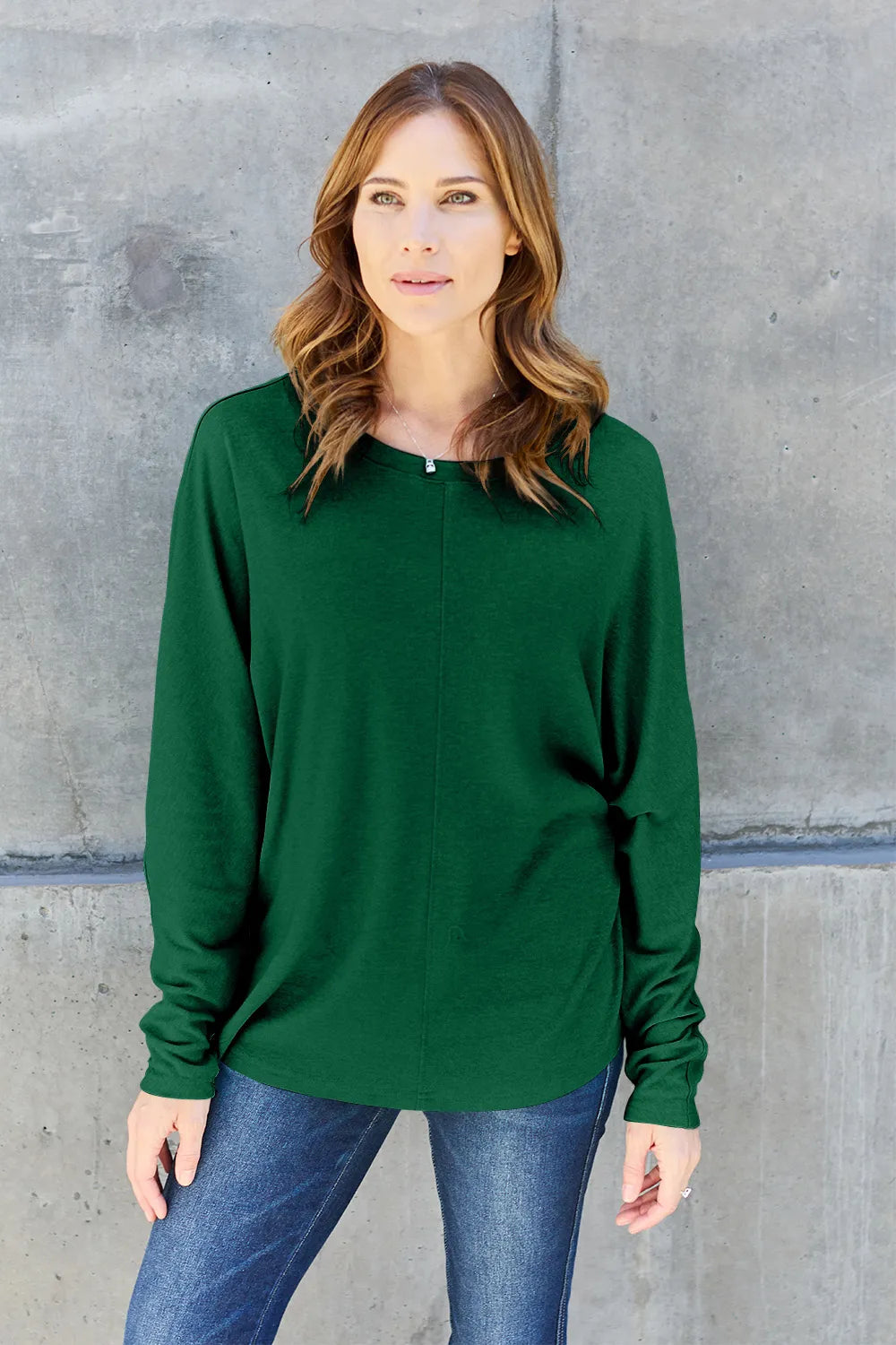 Image of Double Take Full Size Round Neck Long Sleeve T-Shirt | Queeble.shop