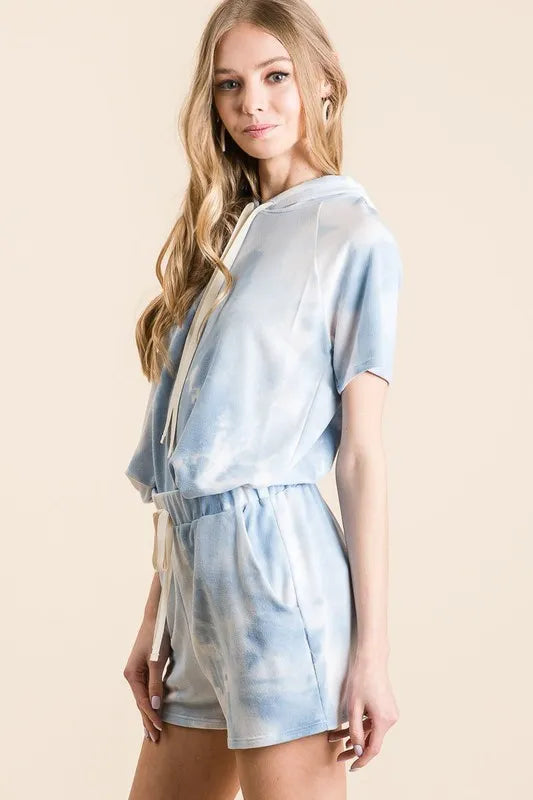 Image of BiBi Tie Dye French Terry Hoodie Top and Bottom Set | Queeble.shop