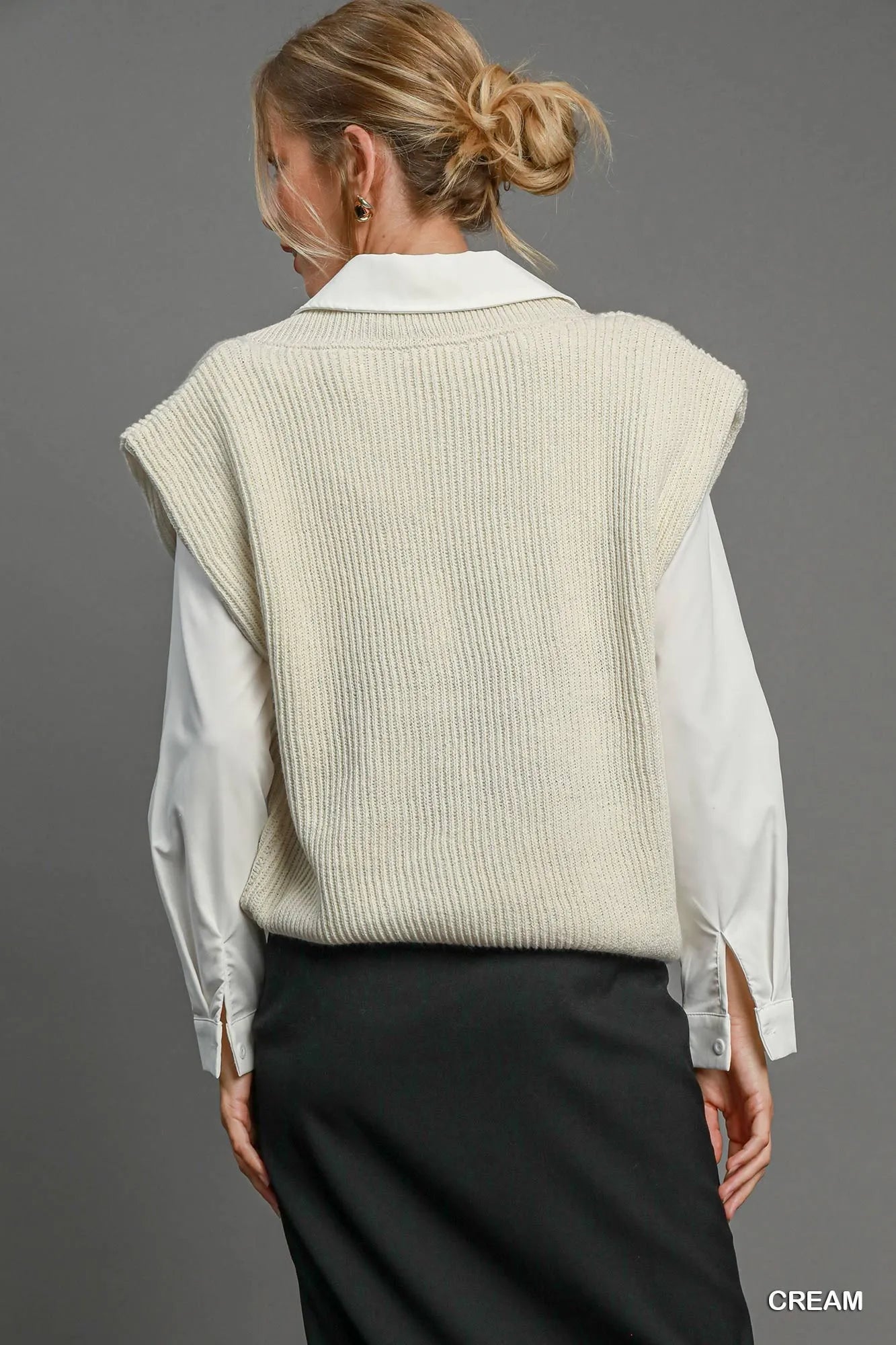 Image of Umgee Oversized V Neck Vest | Queeble.shop
