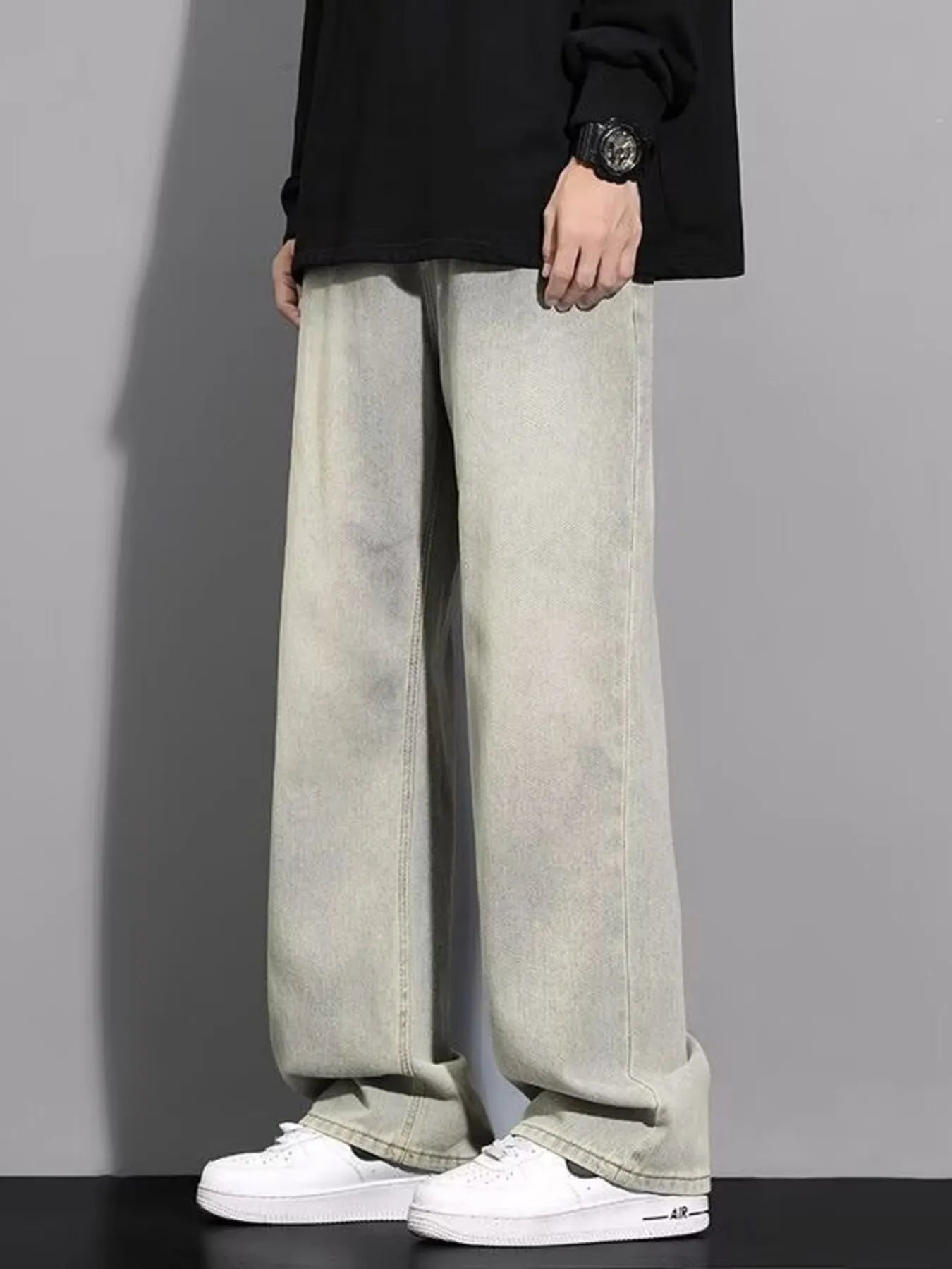 Image of Men's Full Size Wide Leg Jeans Plus Size | Queeble.shop