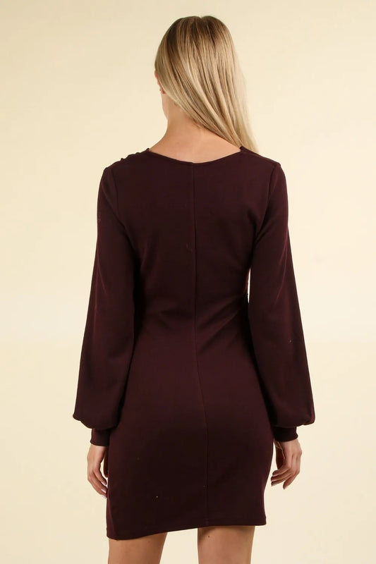 Image of VERY J Ruched Detail Bodycon Mini Dress | Queeble.shop
