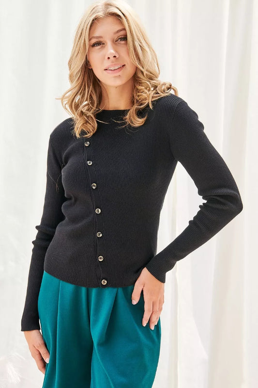Image of Faith Apparel Button Up Long Sleeve Knit Top | Queeble.shop