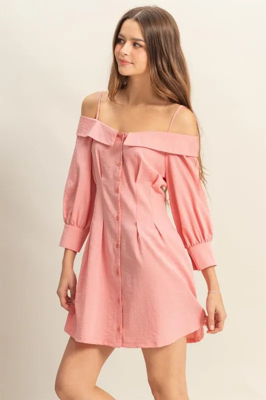 Image of HYFVE Button Down Spaghetti Strap Mini Dress with Pockets | Queeble.shop