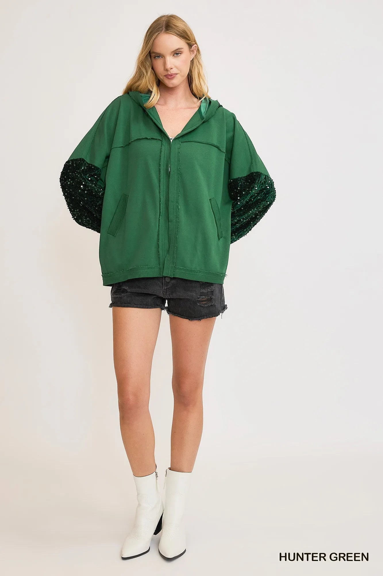 Image of Umgee Sequined French Terry Jacket | Queeble.shop